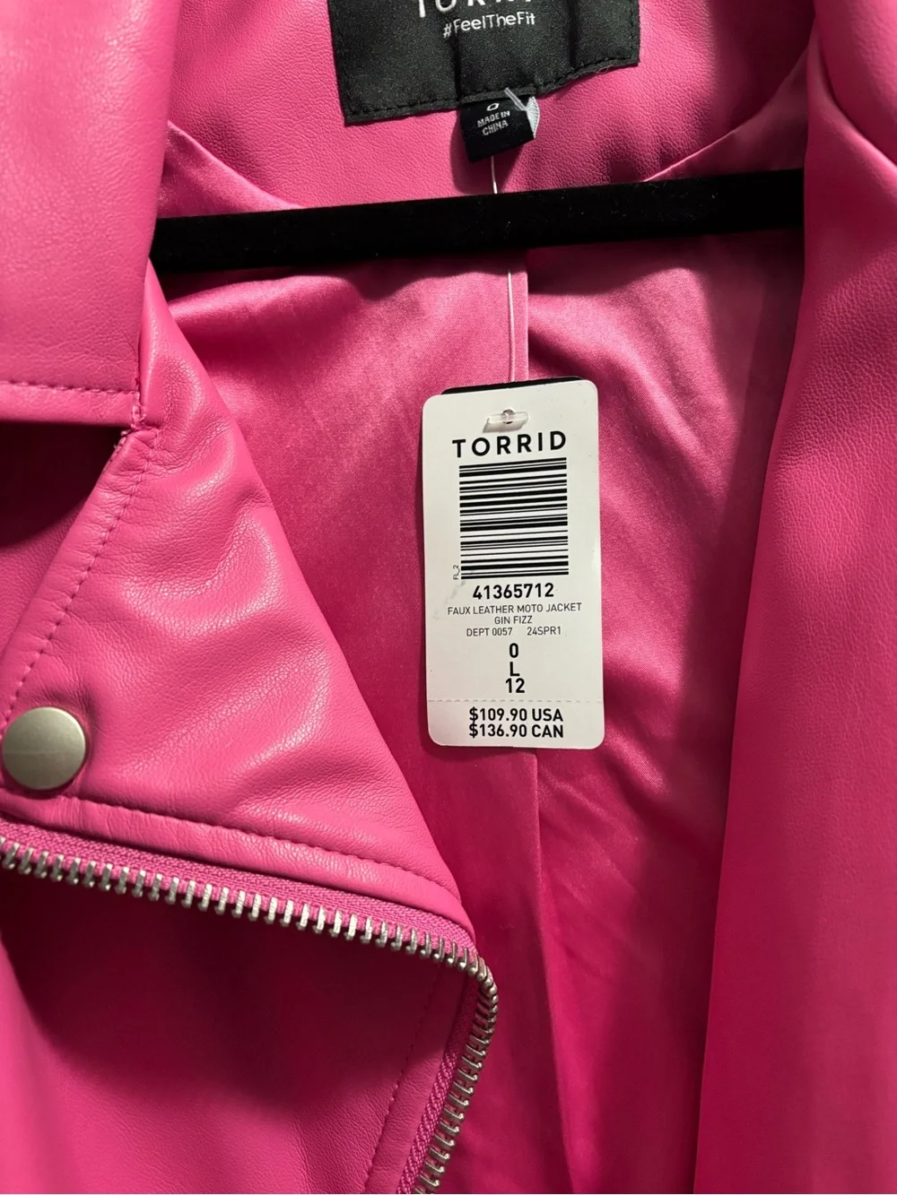 torrid Bright Pink Faux Leather Moto Jacket - Picture 2 of 3